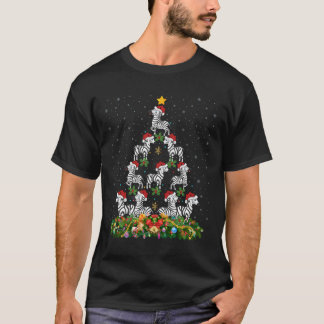 T-shirt Zebra Xmas Tree Don Santa Hat Zebra Christmas