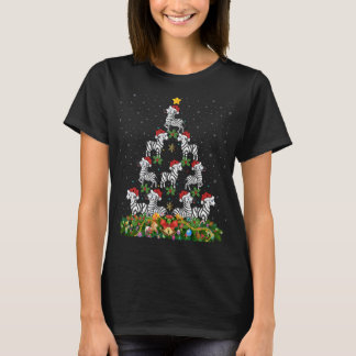 T-shirt Zebra Xmas Tree Don Santa Hat Zebra Christmas