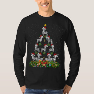 T-shirt Zebra Xmas Tree Don Santa Hat Zebra Christmas
