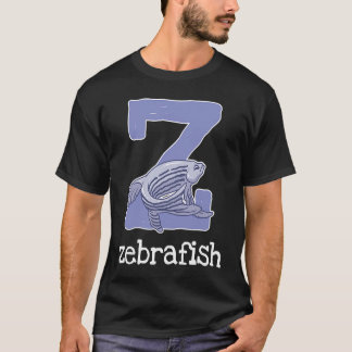 T-shirt Zebrafish Alphabet Letter Fish  Kids