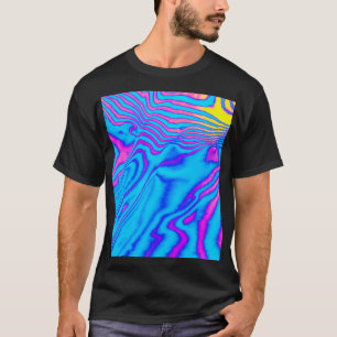T-shirt Zèbre à rayures psychédéliques : Néon Fluorescent