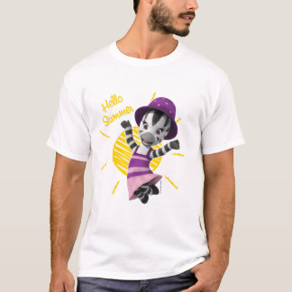 T-shirt Zèbre adorable de fille d'été de ZOU bonjour