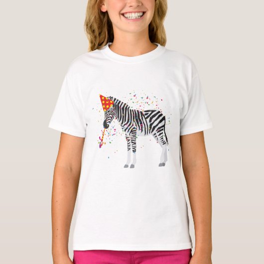 T-shirt Zèbre - Animaux ayant une fête (Devant)