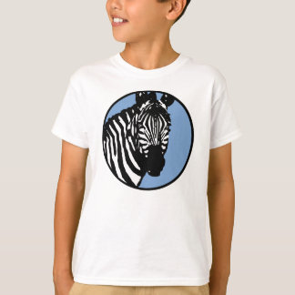 T-shirt zèbre. cercle bleu ardoise.