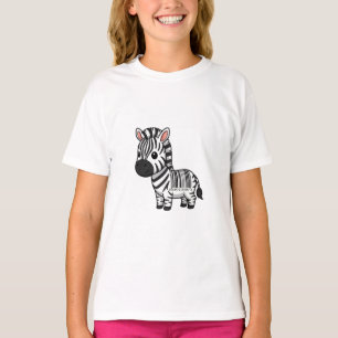 T-shirt Zèbre de dessin animé rayé code-barres Enfants mig