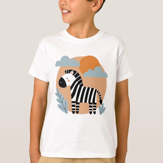 T-shirt Zèbre Fantaisiste Influence Scandinave (Devant)