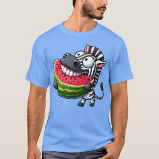 T-shirt Zèbre fantaisiste sourire pastèque dents montrent 