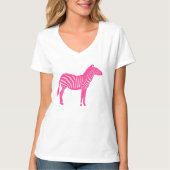 T-shirt Zèbre - Fuchsia et rose clair (Devant)
