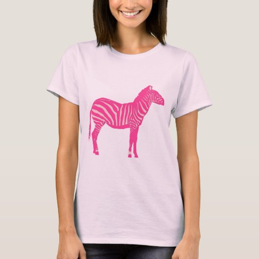 T-shirt Zèbre - Fuchsia et rose clair (Devant)
