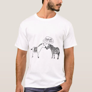 T-shirt zebre humour code barre qr evolution citation drol