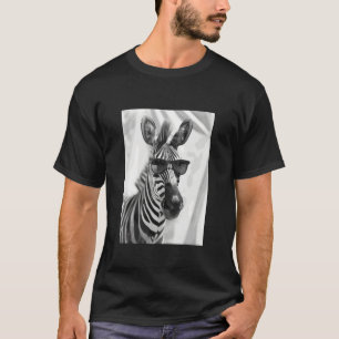 T-shirt Zèbre mignon avec des lunettes de soleil Animal de
