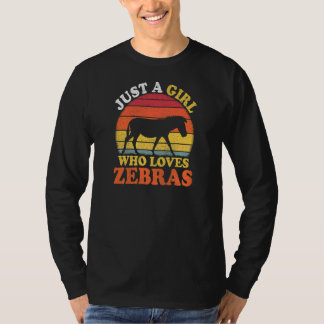 T-shirt Zèbre Vintage Juste Une Fille Qui Aime Les Zèbres