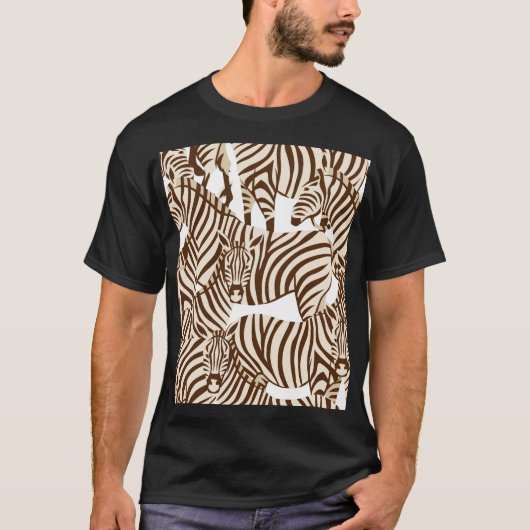 T-shirt Zèbres, savane sauvage, motif sans soudure (Devant)