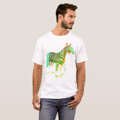 T-shirt Zèbres - vert et orange (Devant entier)