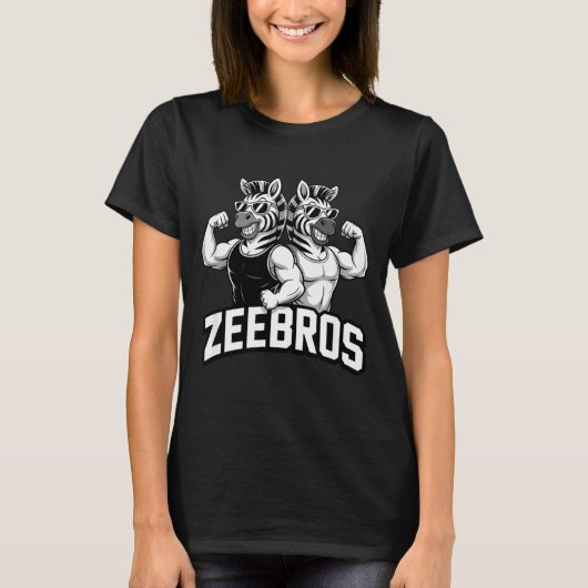 T-shirt Zeebros Cute Zebra Duo Design For Zebros Lovers  (Devant)