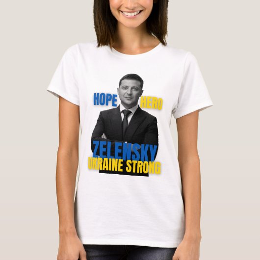 T-shirt Zelensky Hope Héros Ukraine forte (Devant)