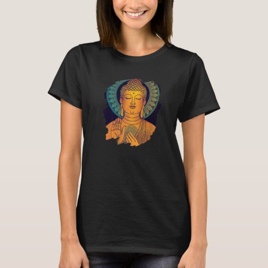 T-shirt Zen Buddha Mandala Spiritual Asian Style Meditatio (Devant)