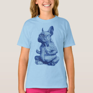T-shirt Zen Bulldog en position de méditation Art
