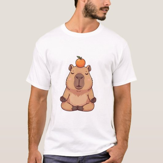 T-shirt Zen Citrus Capybara – Peaceful Cartoon Capybara (Devant)