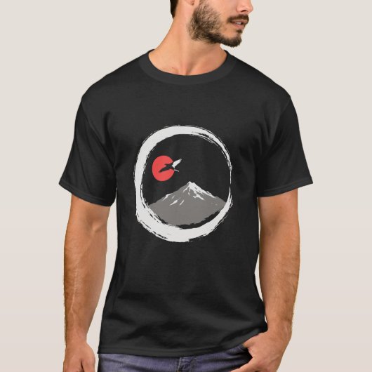 T-shirt Zen Enso Moon Mountain Japanese Tee (Devant)
