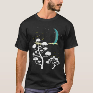 T-shirt Zen Gardening Moon Stars Culture japonaise Bonsai