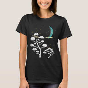 T-shirt Zen Gardening Moon Stars Culture japonaise Bonsai 