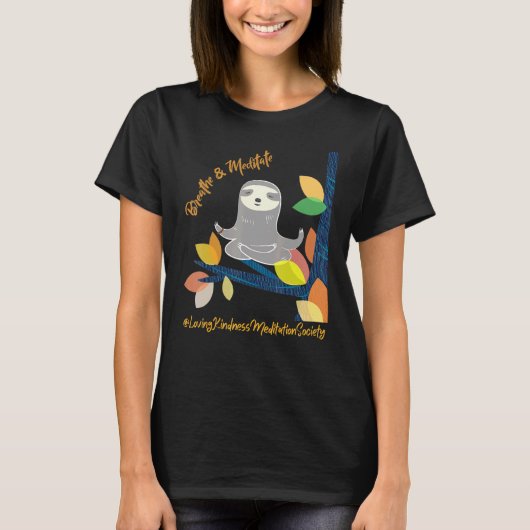 T-shirt Zen Méditant Sloth Breathe Mindfulness Compassio (Devant)