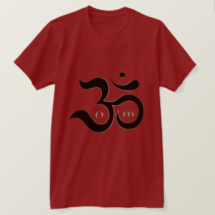 T-shirt Zen Om Aum symbole simple parties scintillant d'or