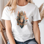T-shirt Zen Vibes Spirituelle Yoga Méditation Déesse<br><div class="desc">Améliorez votre pratique du yoga et de la méditation avec le T-shirt de la déesse de méditation Zen Vibes spirituelle Yoga. Ce design serein présente une figure de déesse tranquille entourée de motifs apaisants, symbolisant l'équilibre, la pleine conscience et la paix intérieure. Les tons doux et terreux complètent son essence...</div>