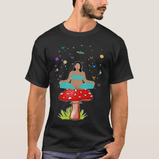 T-shirt Zen Yoga Meditation Pregnant Women Mushroom Buddha