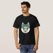 T-shirt Zenart motif Husky Dog Blue Husky Face (Devant entier)