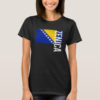 T-shirt Zenica Bosnia Flag For Bosnian Men Women Kids 1