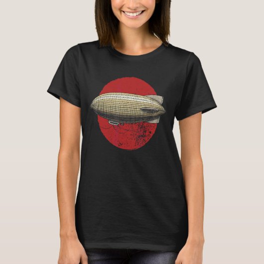 T-shirt Zeppelin Airship Retro Pilot Airship Vintage (Devant)