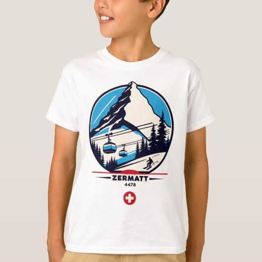 T-shirt Zermatt 4478 - Ski sur le Problemhorn (Devant)