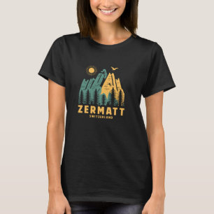 T-shirt Zermatt Mounts Suisse Randonnée Extérieur Vint
