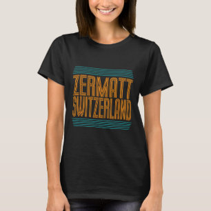 T-shirt Zermatt Suisse Ski alpin rétro Alpes suisses