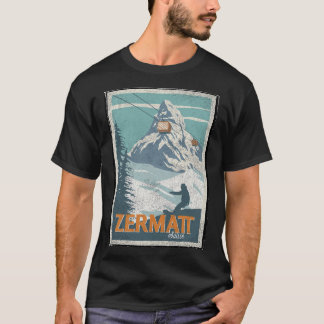 T-shirt Zermatt Suisse Ski d'hiver Snowboard Ski