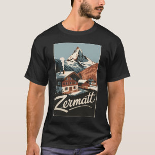 T-shirt Zermatt Suisse Travel Art Vintage