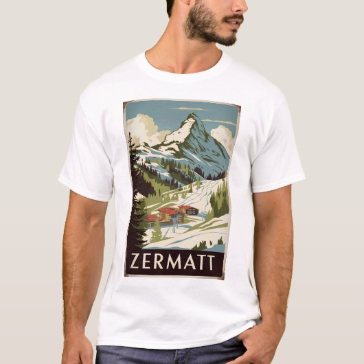 T-shirt Zermatt vintage (Devant)