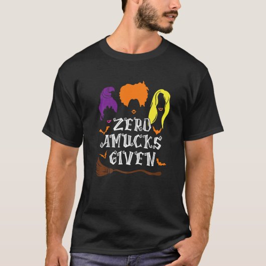 T-shirt Zéro Amucks Donné Fou Avec Batte Sorcière Hallowee (Devant)