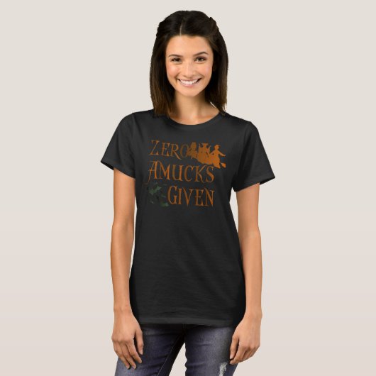 T-shirt Zéro Amucks Donné Mignonne Amuck Avec Bat Hallowee (Devant entier)