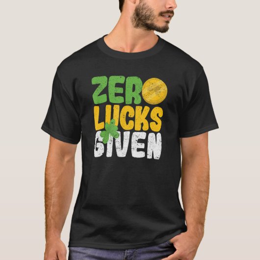 T-shirt Zéro chance donnée drôle Saint-Patrick Shamrock (Devant)