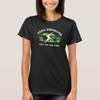 T-shirt Zéro émission 100% du temps voiture électrique EV