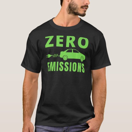 T-shirt Zéro Émissions 100 Du Temps Voiture EV Voiture Éle (Devant)