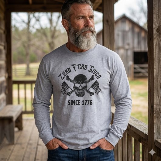 T-shirt Zero F*cks Given Since 1776 Patriotic Skull Shirt