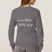 T-shirt zéro filtre 100 % réel en gris (Dos)