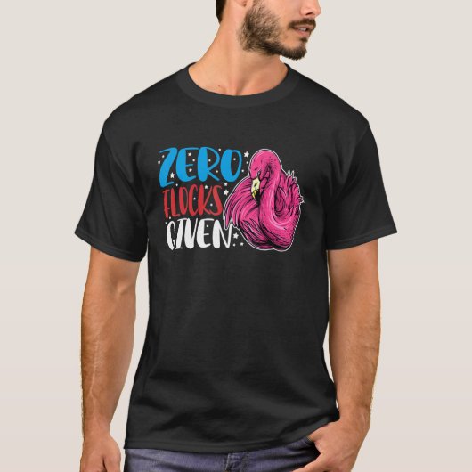 T-shirt Zero Flocks Given Animal Flamingo For Men Women (Devant)