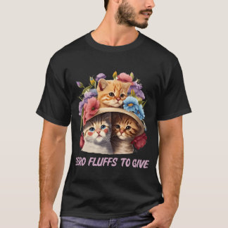 T-shirt Zero Fluffo Donner Chat Maman Kitten Chat Papa drô