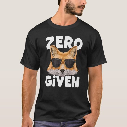 T-shirt Zero Fox Donné mignon Fox Pun ne se soucient pas S (Devant)