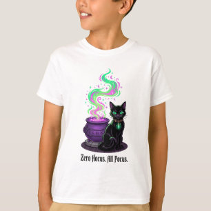 T-shirt Zéro Hocus Pocus Tout Magique Chat Sorcière Chaudr